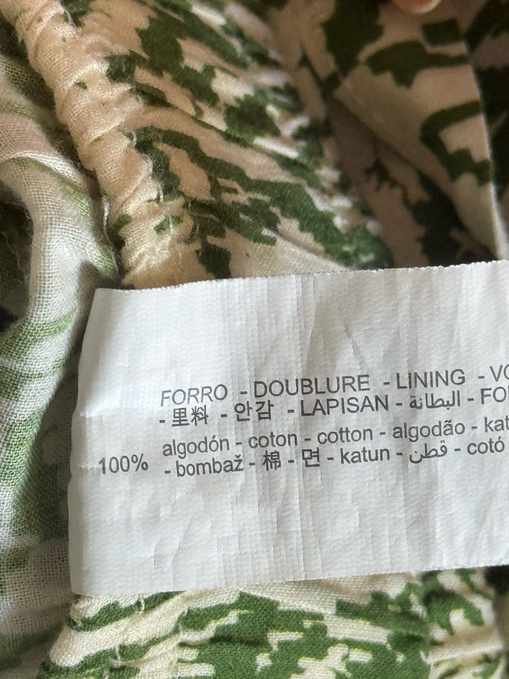 Zara Green Botanical Cropped 100% cotton Pants - Picture 8 of 8